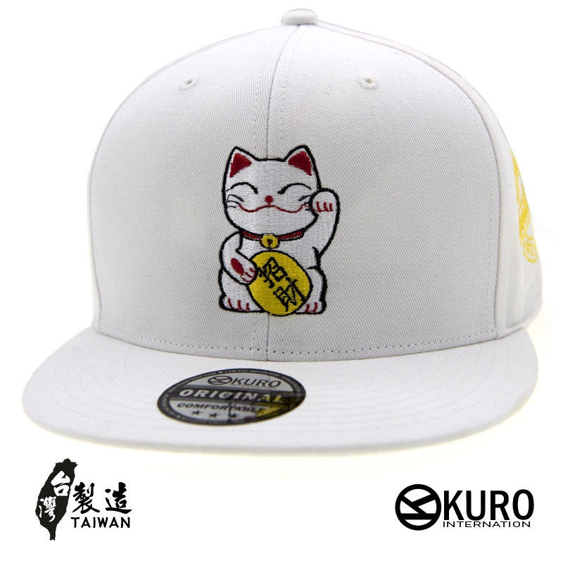 kuro設計款-招財貓-平板帽-棒球帽(可客製化)