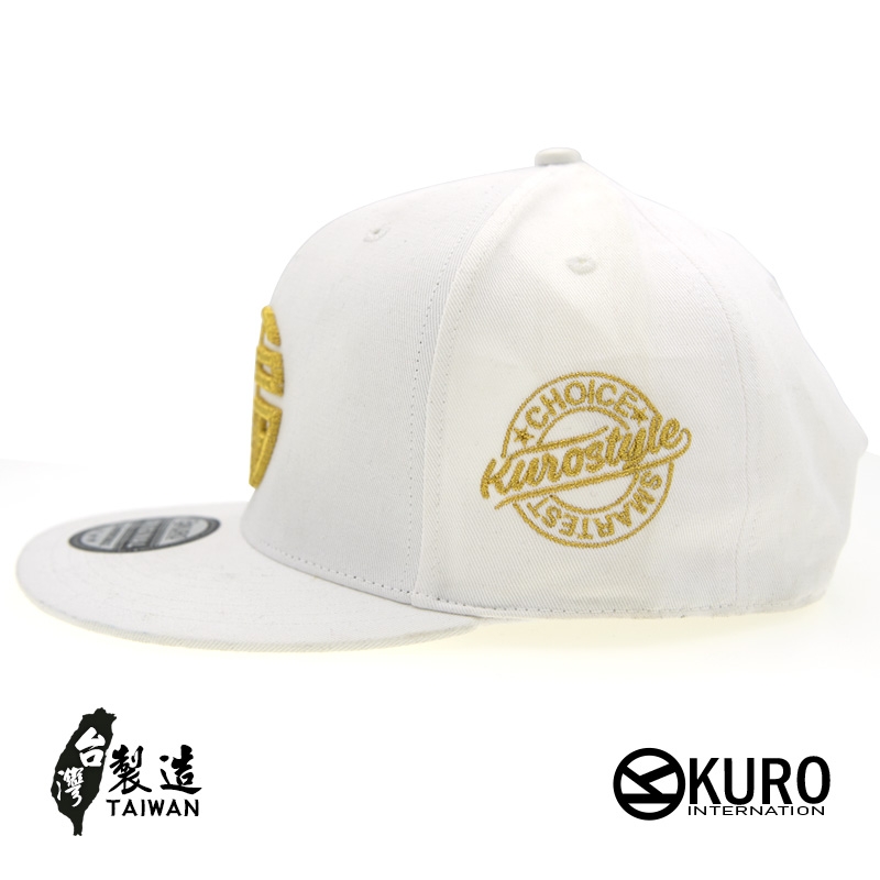 KURO-SHOP 金色福字潮流板帽-棒球帽(側邊可客製化)