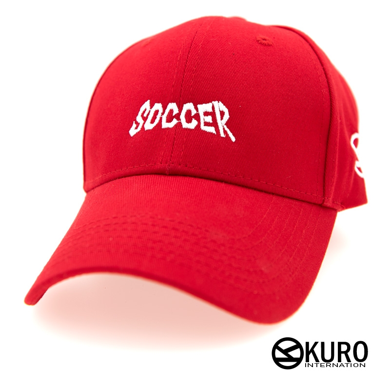 URO-SHOP 紅色SOCCER老帽 棒球帽 布帽(可客製化)