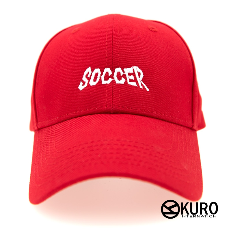 URO-SHOP 紅色SOCCER老帽 棒球帽 布帽(可客製化)