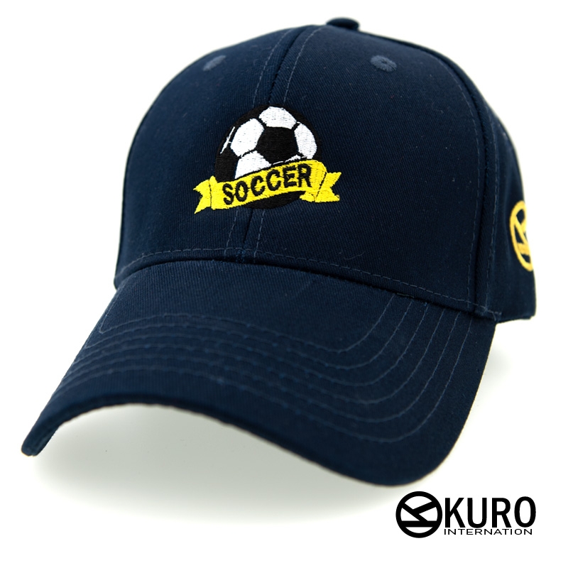 URO-SHOP 深藍色SOCCER老帽 棒球帽 布帽(可客製化)