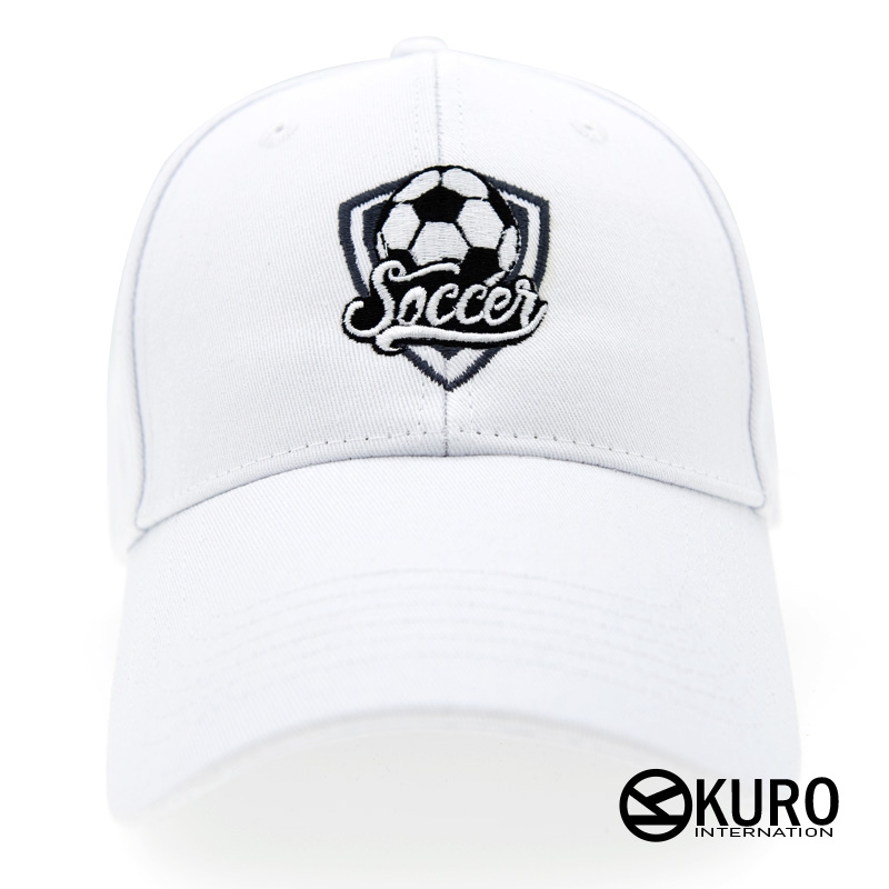 URO-SHOP 白色SOCCER盾老帽 棒球帽 布帽(可客製化)