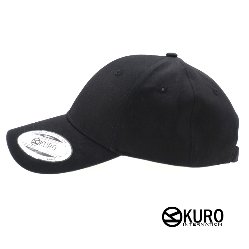 KURO-SHOP 黑色老帽棒球帽布帽(硬挺版)