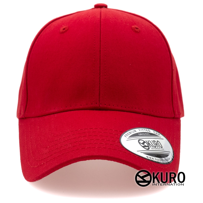 KURO-SHOP 紅色老帽棒球帽布帽(硬挺版)