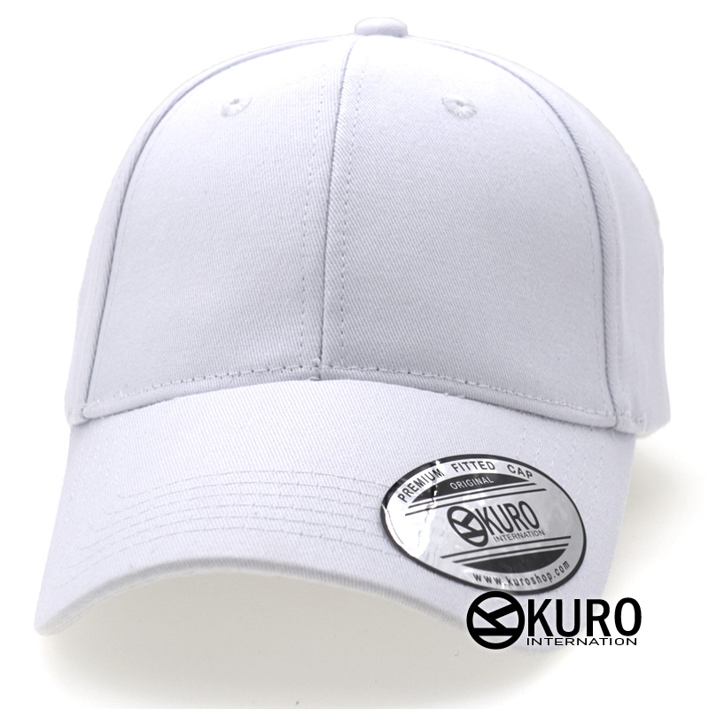 KUROSHOP 白色老帽棒球帽布帽(硬挺版)
