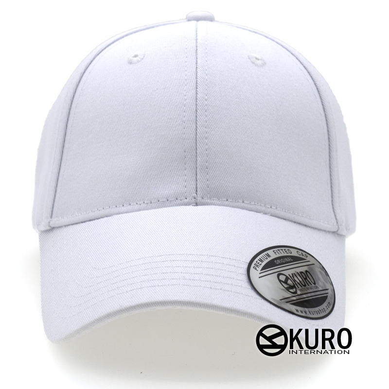 KUROSHOP 白色老帽棒球帽布帽(硬挺版)