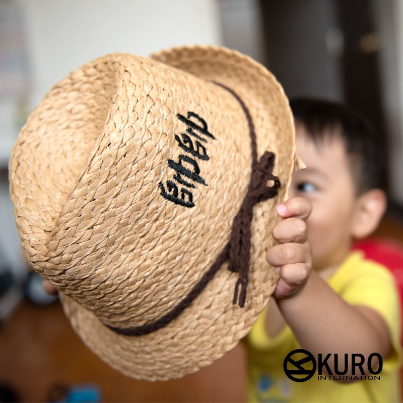KURO-客製化電繡兒童草帽