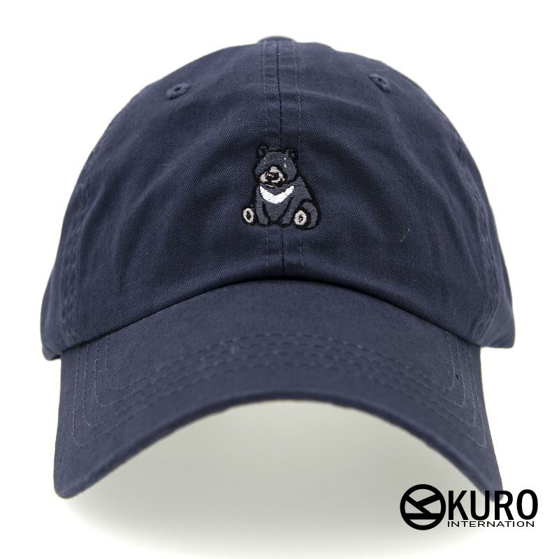 KURO-SHOP 台灣黑熊電繡 老帽 棒球帽 布帽(可客製化)