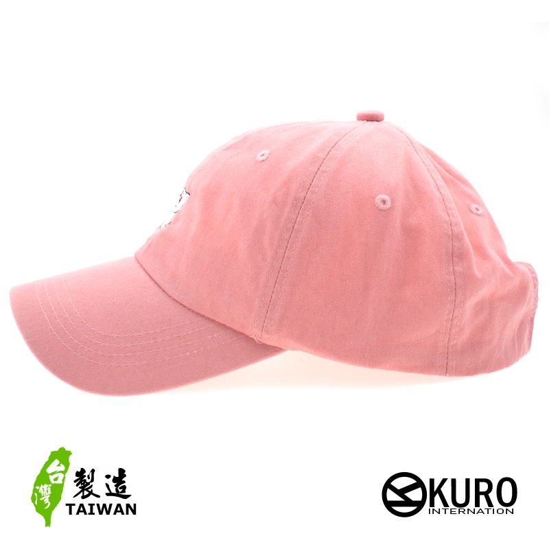 KURO-SHOP 白色貓咪 電繡 老帽 棒球帽 布帽(可客製化)