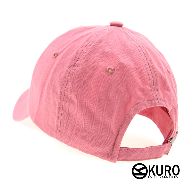 kuro-韓版水洗粉紅色老帽棒球帽布帽