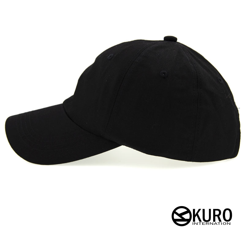 kuro-韓版水洗黑色老帽棒球帽布帽