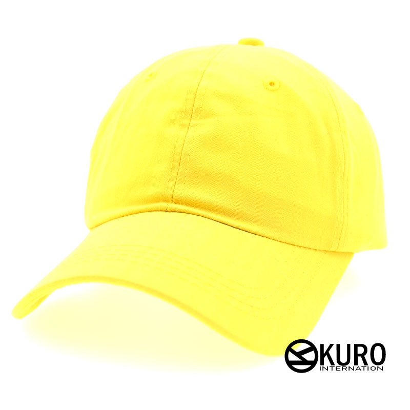 kuro-韓版水洗黃色老帽棒球帽布帽