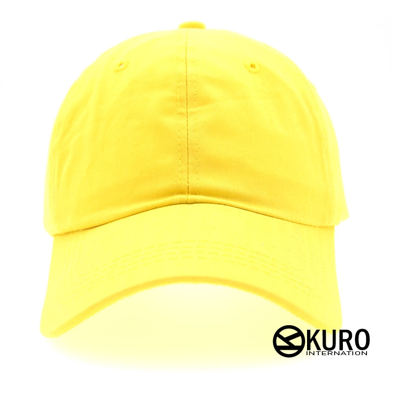 kuro-韓版水洗黃色老帽棒球帽布帽