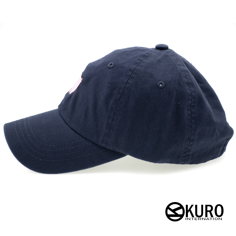 KURO-SHOP 小豬撲滿 電繡 老帽 棒球帽 布帽(可客製化電繡)