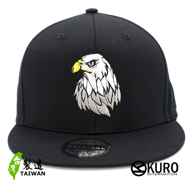 KURO-SHOP-老鷹電繡 平板帽-棒球帽(可客製化)