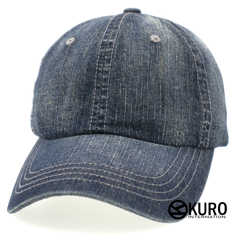 KURO-SHOP-韓版水洗深牛仔色老帽棒球帽布帽