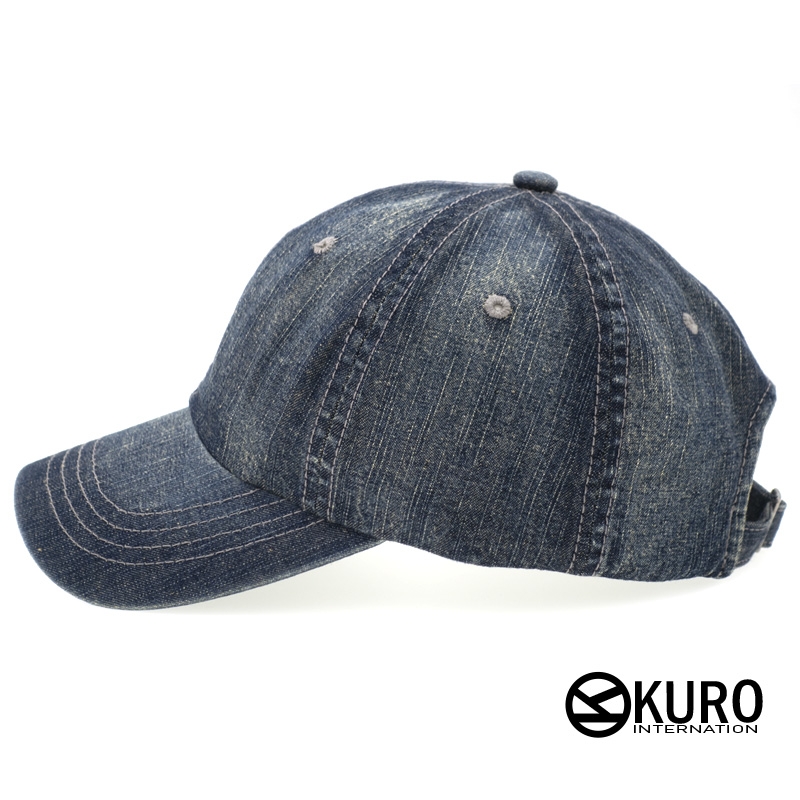 KURO-SHOP-韓版水洗深牛仔色老帽棒球帽布帽