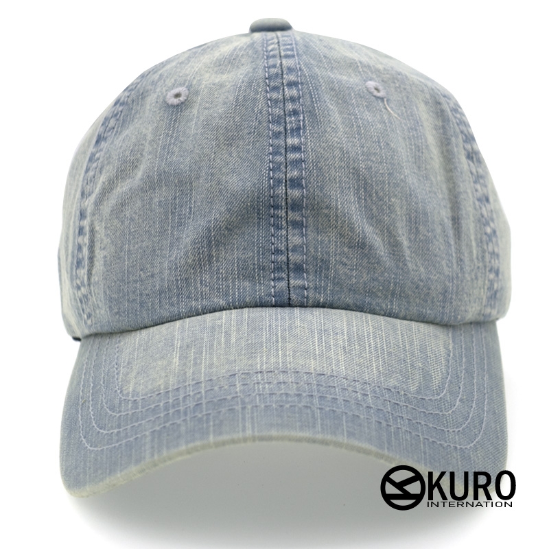 KURO-SHOP-韓版水洗淺牛仔色老帽棒球帽布帽