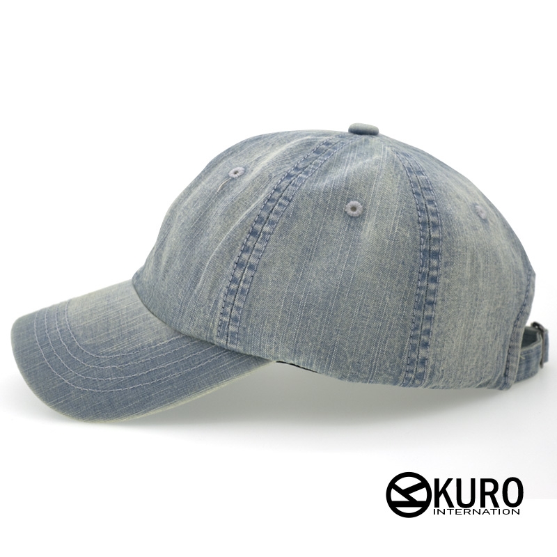 KURO-SHOP-韓版水洗淺牛仔色老帽棒球帽布帽