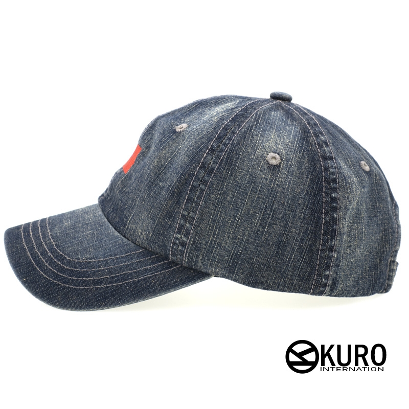 KURO-SHOP 中華民國國旗 牛仔布 老帽 棒球帽 布帽(可客製化電繡)