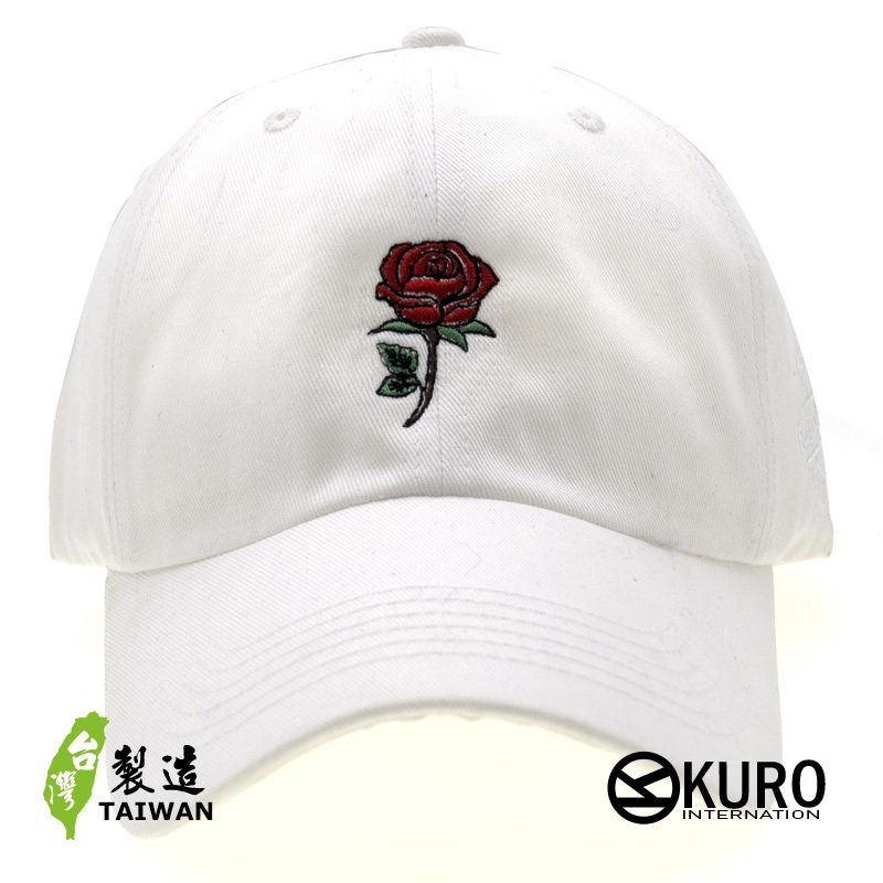 KURO-SHOP 玫瑰 電繡 老帽 棒球帽 布帽(可客製化)