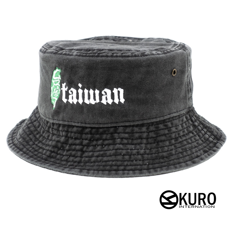 KURO-SHOP 台灣地圖 taiwan漁夫帽(可客製化電繡)