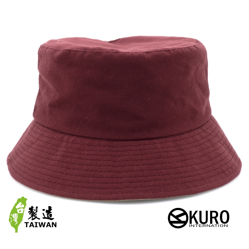 KURO-SHOP 台灣製造 棗紅色棉質漁夫帽(可客製化電繡)