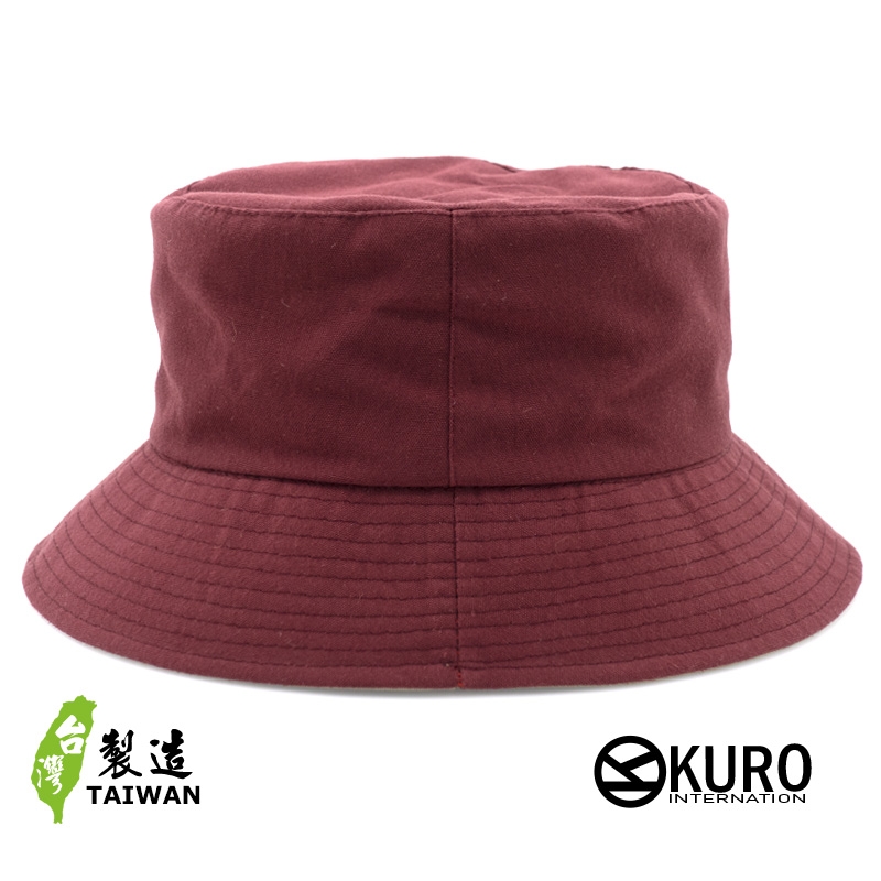 KURO-SHOP 台灣製造 棗紅色棉質漁夫帽(可客製化電繡)