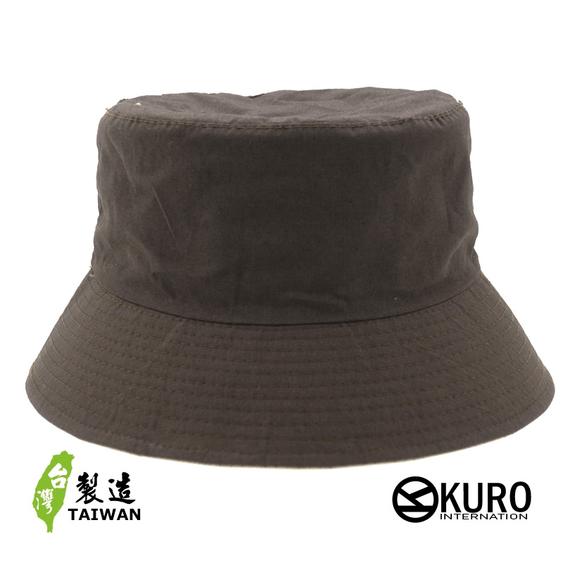KURO-SHOP 台灣製造 咖啡色棉質漁夫帽(可客製化電繡)