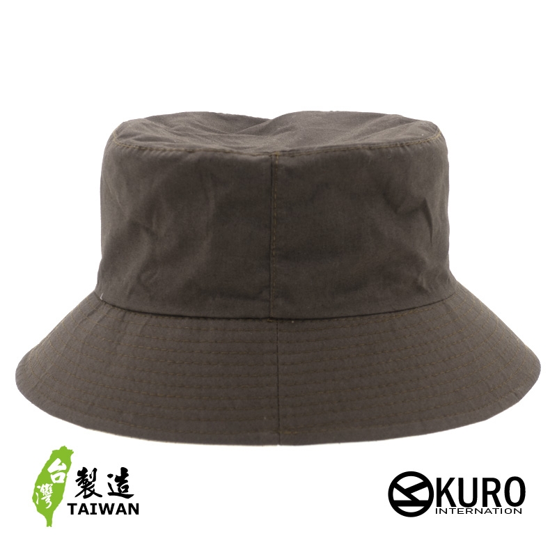 KURO-SHOP 台灣製造 咖啡色棉質漁夫帽(可客製化電繡)