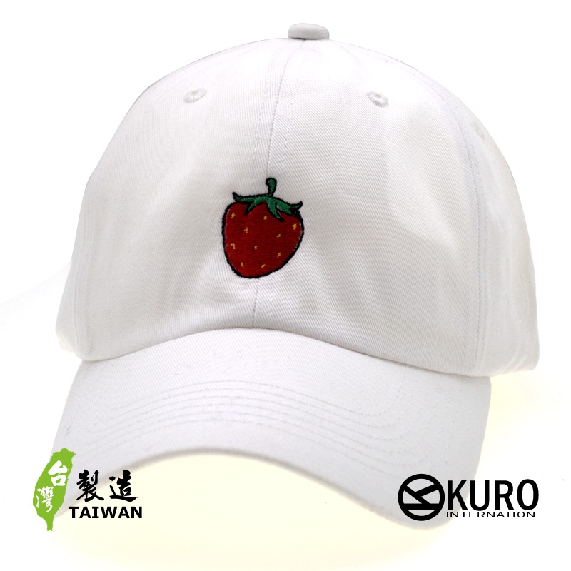 KURO-SHOP  草莓 電繡 老帽 棒球帽 布帽(可客製化)