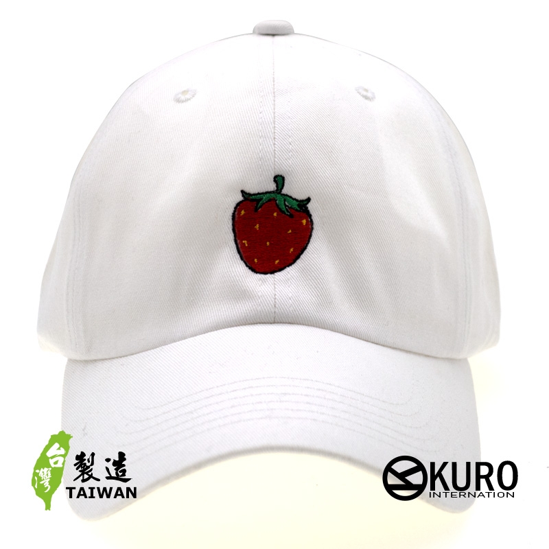 KURO-SHOP  草莓 電繡 老帽 棒球帽 布帽(可客製化)