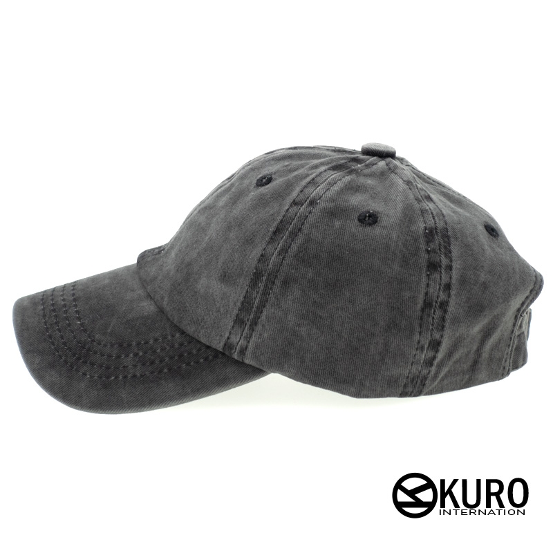 KURO-SHOP 復古水洗 深灰色  兒童 少童 老帽棒球帽