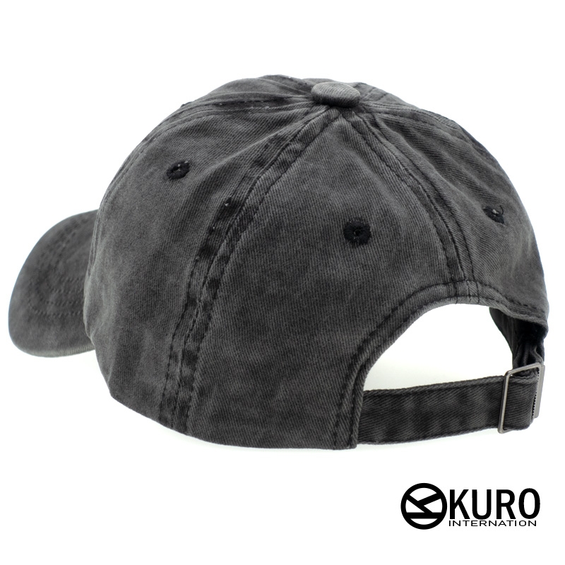 KURO-SHOP 復古水洗 深灰色  兒童 少童 老帽棒球帽