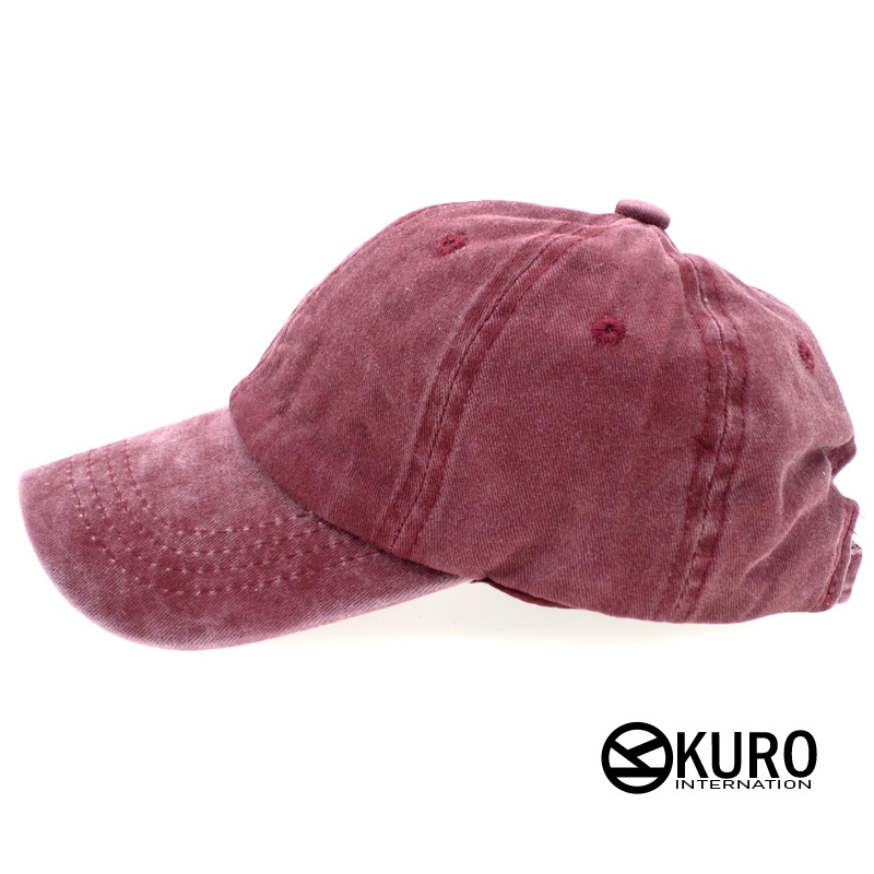 KURO-SHOP 復古水洗 紅色  兒童 少童 老帽棒球帽