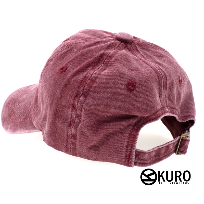 KURO-SHOP 復古水洗 紅色  兒童 少童 老帽棒球帽