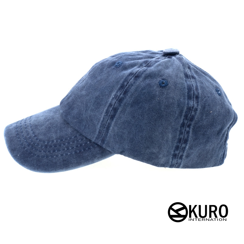 KURO-SHOP 復古水洗 藍色  兒童 少童 老帽棒球帽