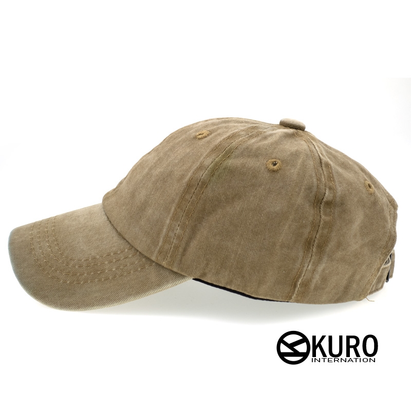 KURO-SHOP 復古水洗 鴕色  兒童 少童 老帽棒球帽