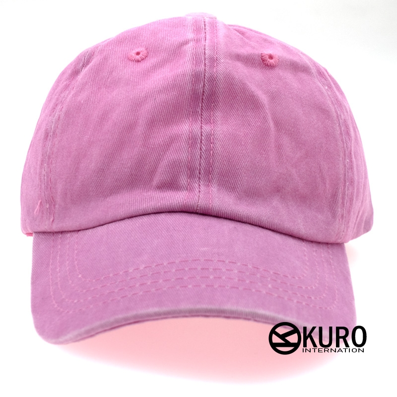 KURO-SHOP 復古水洗 粉紅色  兒童 少童 老帽棒球帽