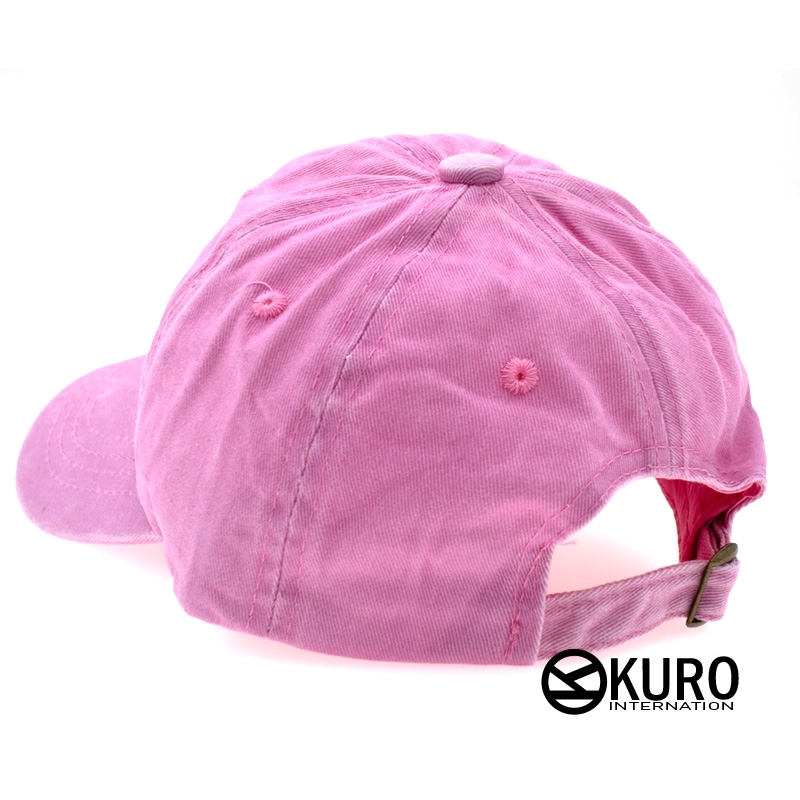 KURO-SHOP 復古水洗 粉紅色  兒童 少童 老帽棒球帽