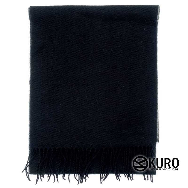 KURO-SHOP 韓進口 黑色 彷羊毛觸感  圍巾(可客製化電繡)