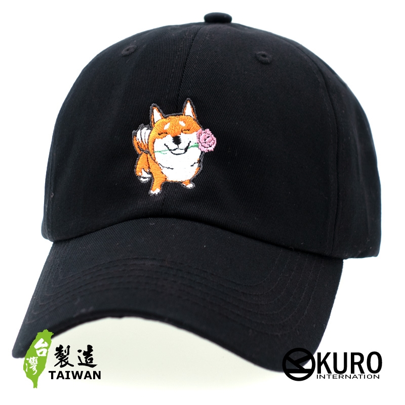 KURO-SHOP  康乃馨  柴犬 電繡 老帽 棒球帽 布帽(可客製化)