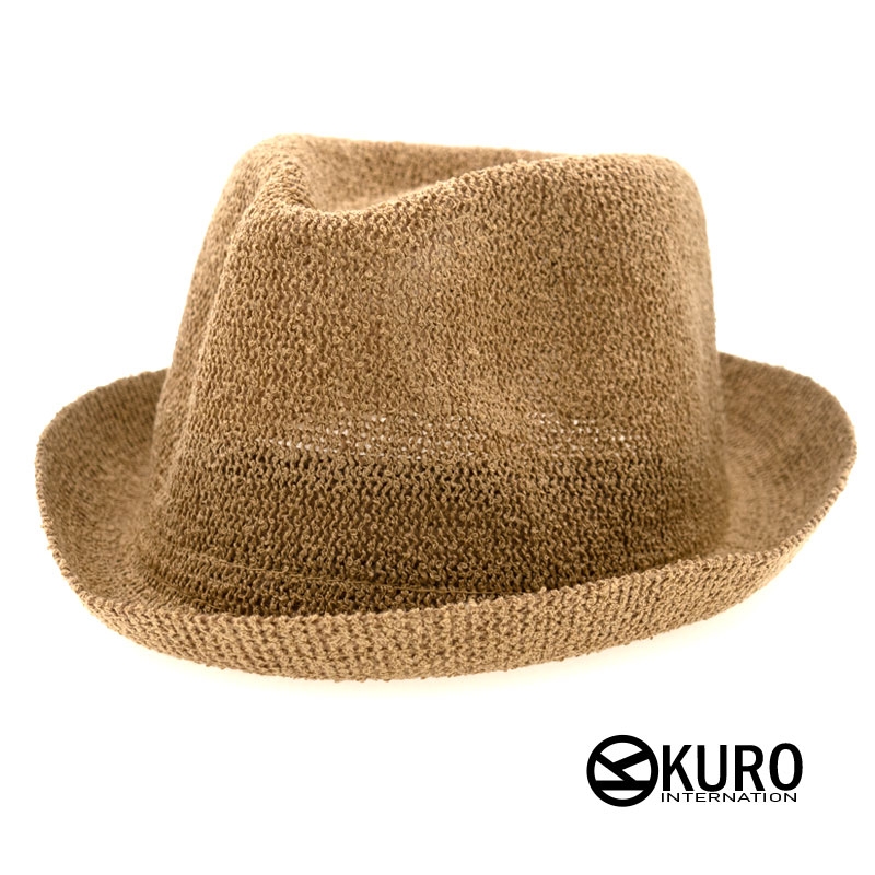 KURO-SHOP 咖啡色 小童 草帽紳士帽