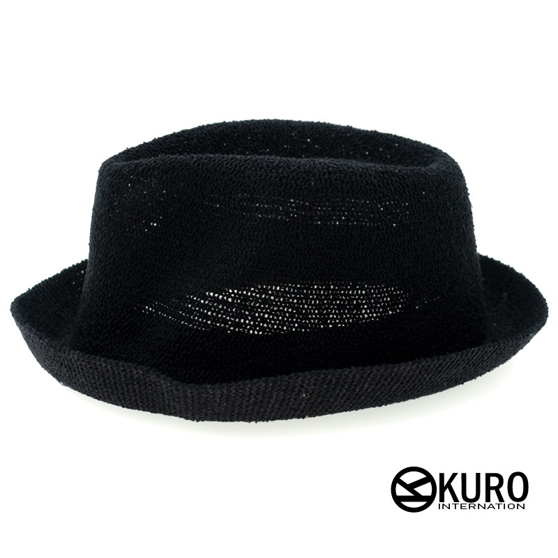 KURO-SHOP 黑色 小童 草帽紳士帽
