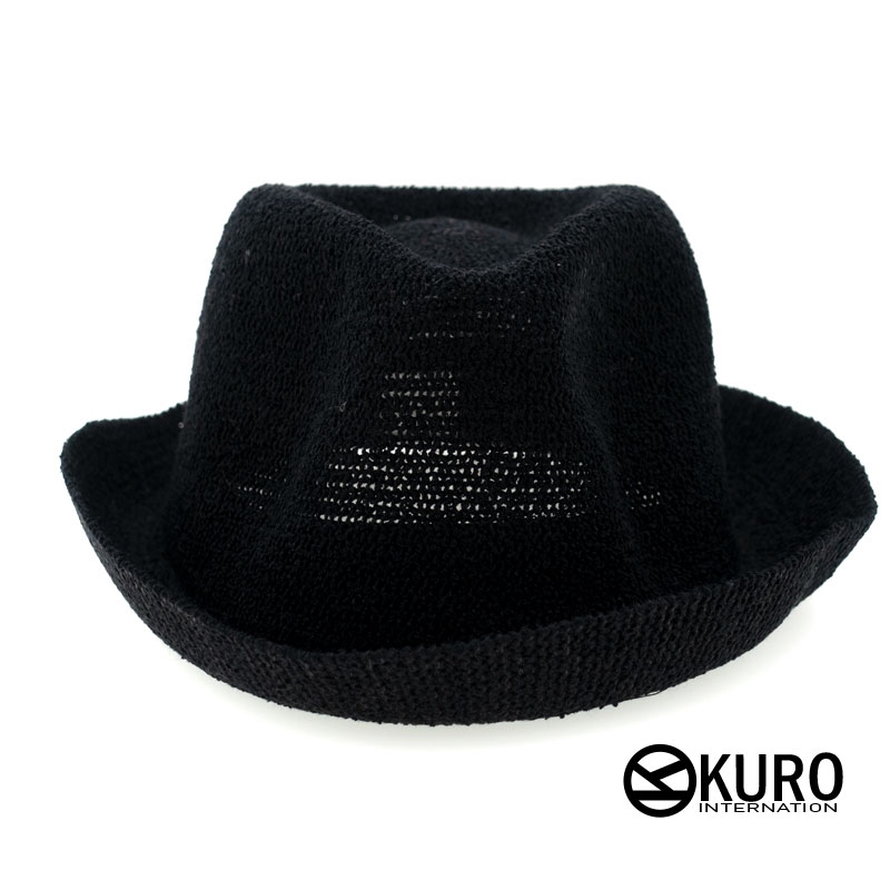 KURO-SHOP 黑色 小童 草帽紳士帽