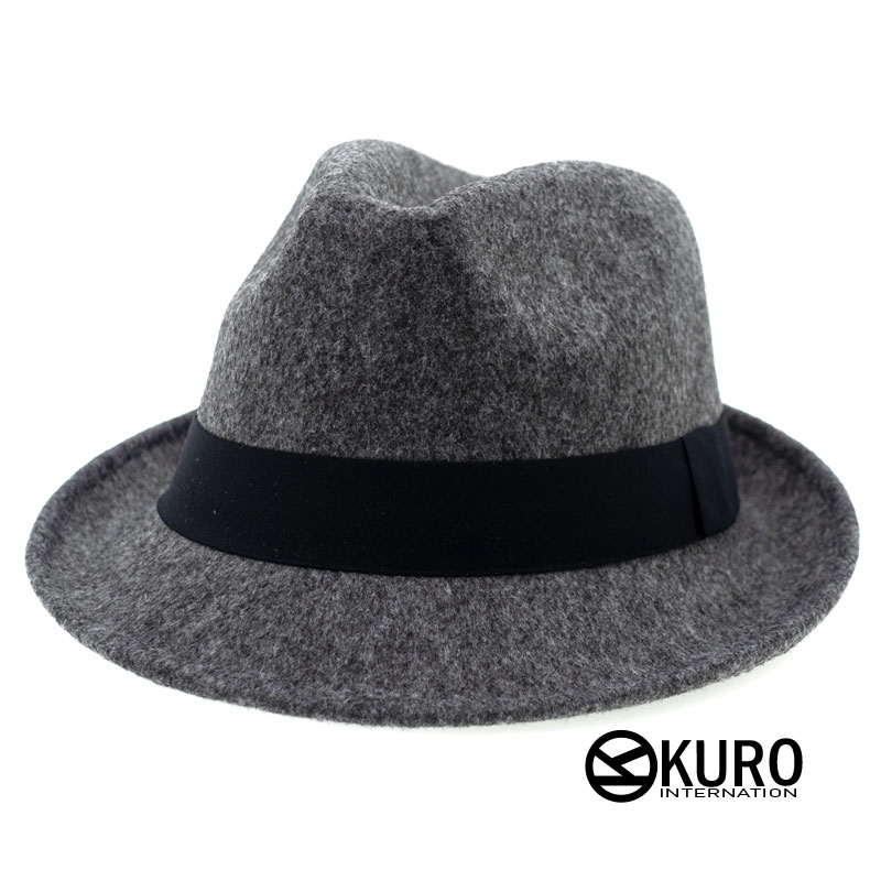 KURO-SHOP 灰色系 毛料紳士帽
