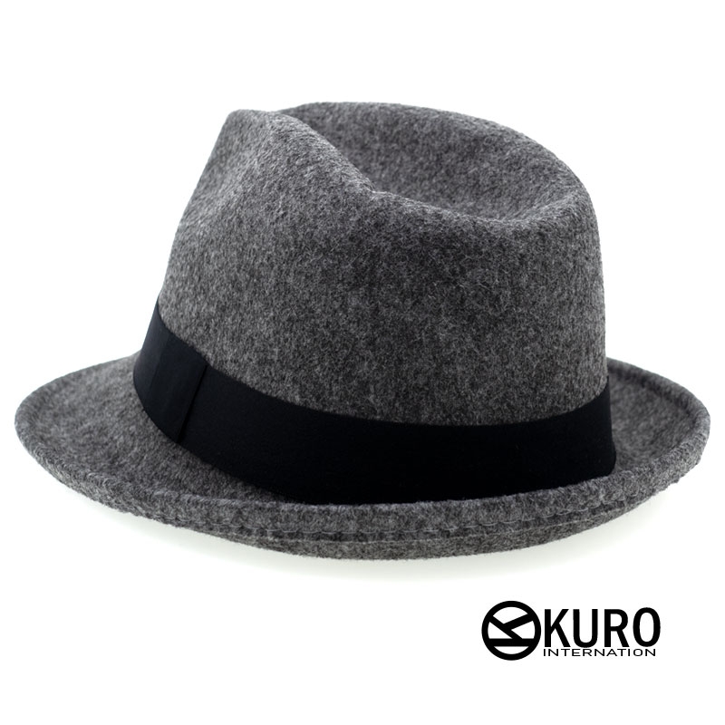 KURO-SHOP 灰色系 毛料紳士帽