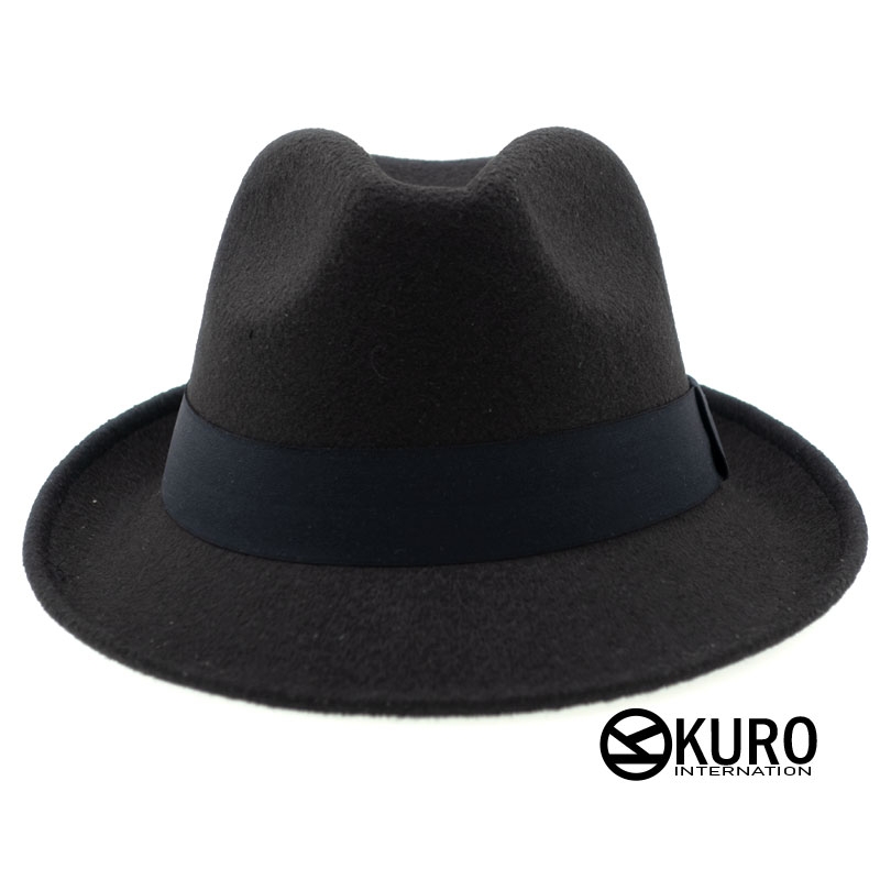 KURO-SHOP 黑色系 毛料紳士帽 