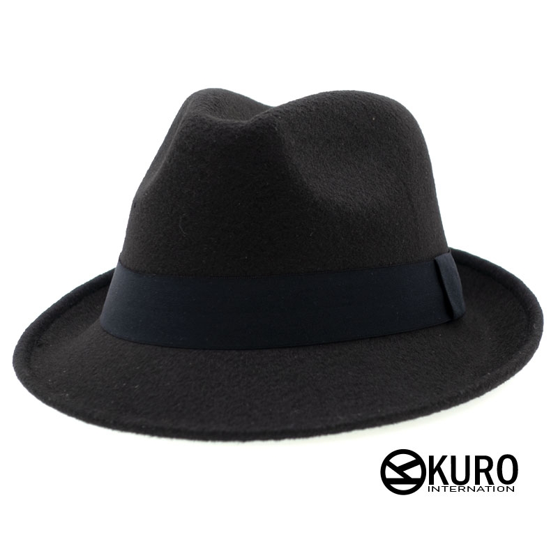 KURO-SHOP 黑色系 毛料紳士帽 