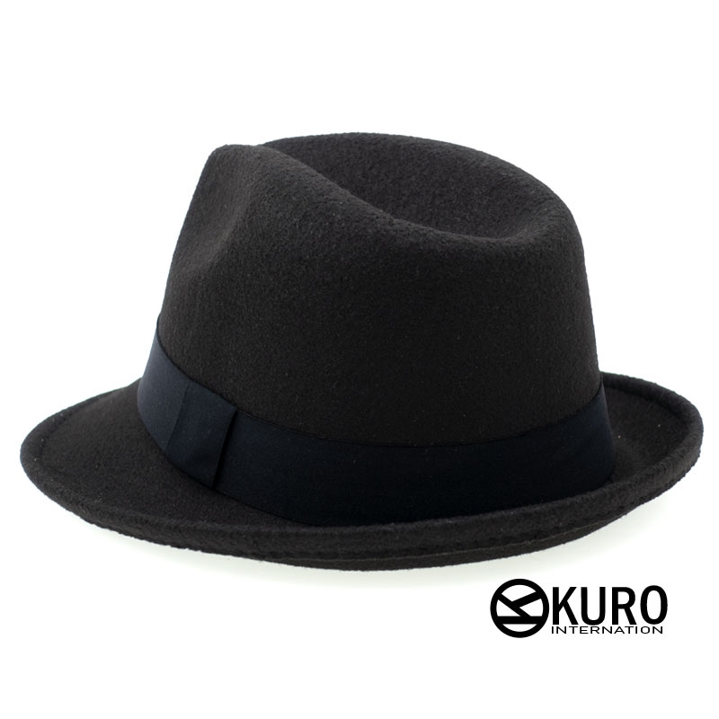 KURO-SHOP 黑色系 毛料紳士帽 